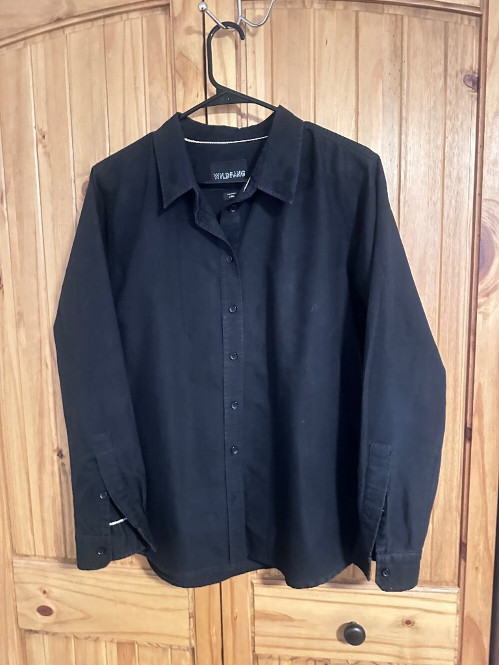 Wildfang Black Cotton Button Down Oxford